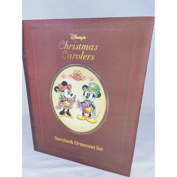 Disney Christmas Carolers Storybook Ornament Set Mickey Minnie Mouse Pluto - Picture 8 of 10